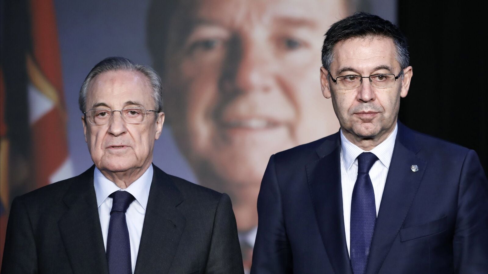Florentino P&eacute;rez, junto a Bartomeu en el memorial a Josep Llu&iacute;s N&uacute;&ntilde;ez