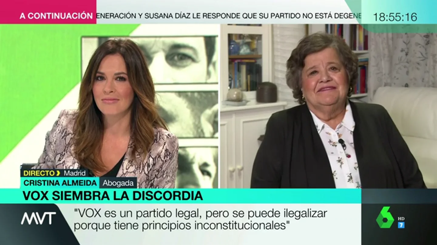 Cristina Almeida, sobre el discurso de Vox: "Si echan a los migrantes, ¿quién va recoger la fruta de los invernaderos?" Cristina Almeida, sobre el discurso de Vox: "Si echan a los migrantes, ¿quién va recoger la fruta de los invernaderos?"