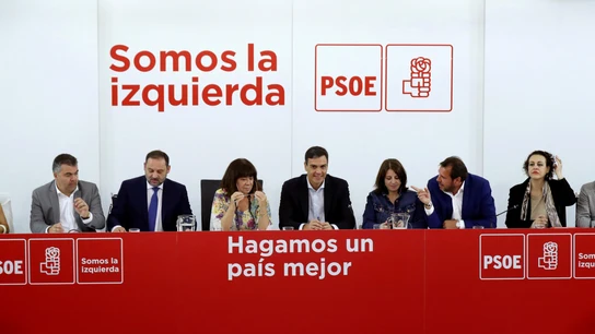 El líder del PSOE, Pedro Sánchez, durante una ejecutiva del partido El líder del PSOE, Pedro Sánchez, durante una ejecutiva del partido