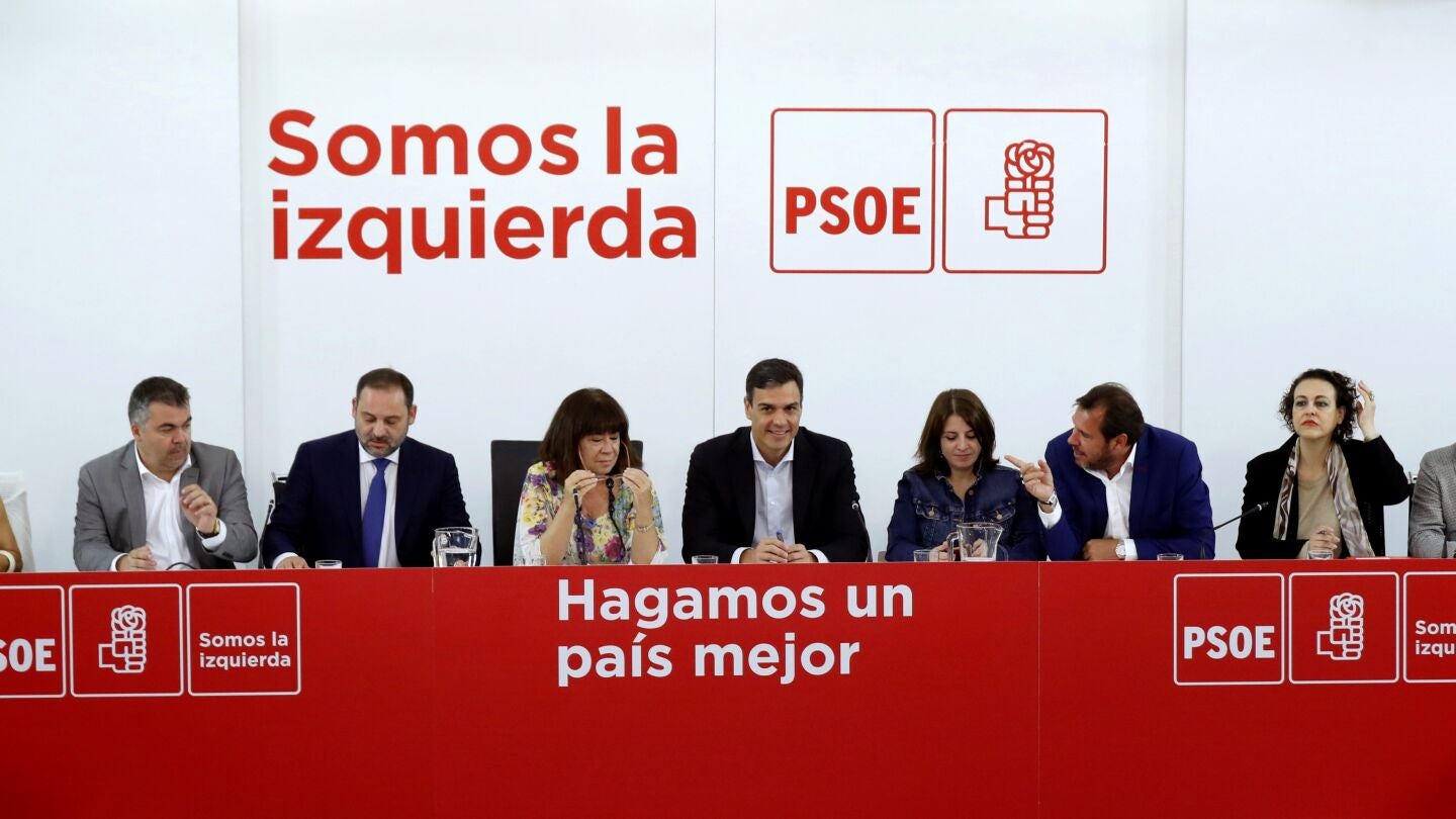 El l&iacute;der del PSOE, Pedro S&aacute;nchez, durante una ejecutiva del partido