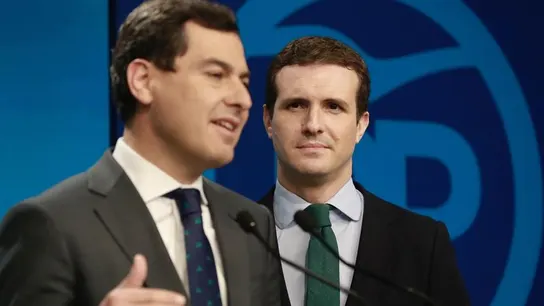 Juanma Moreno y Pablo Casado en rueda de prensa Juanma Moreno y Pablo Casado en rueda de prensa