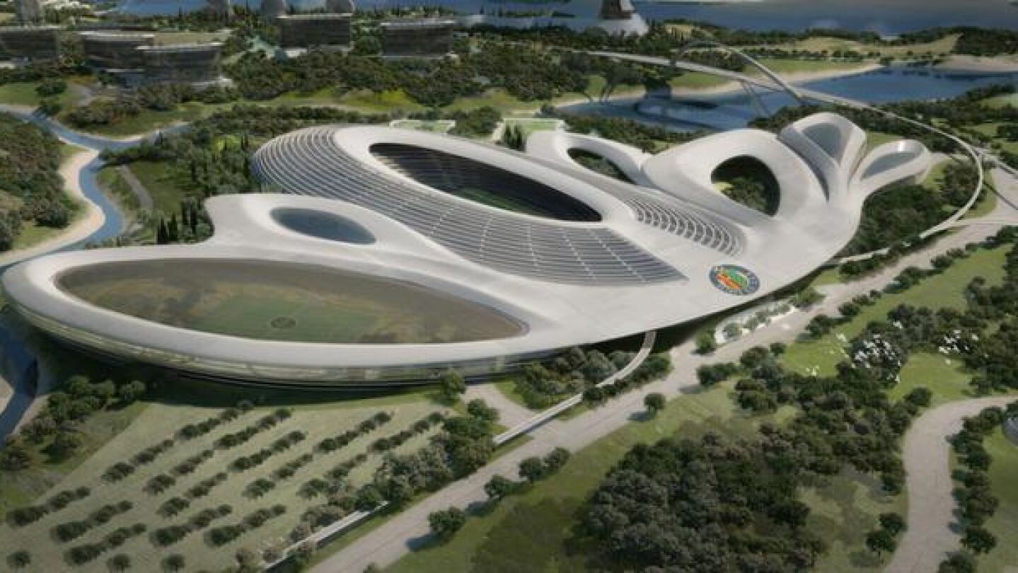 El escudo del Getafe, en el proyecto de 'Elysium City'