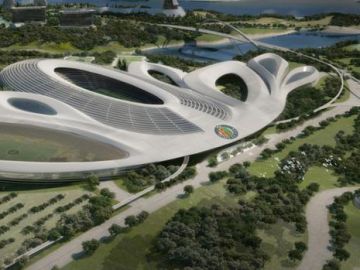 El escudo del Getafe, en el proyecto de 'Elysium City' El escudo del Getafe, en el proyecto de 'Elysium City'