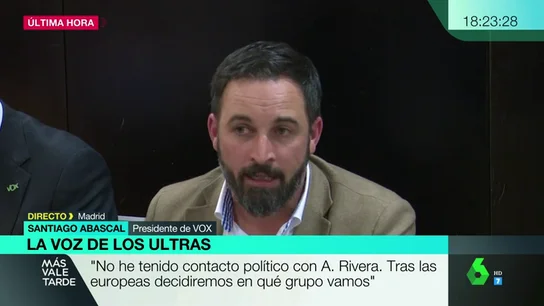 Santiago Abascal, a los medios de comunicación: "El derecho a la información se produce a pesar de ustedes" Santiago Abascal, a los medios de comunicación: "El derecho a la información se produce a pesar de ustedes"