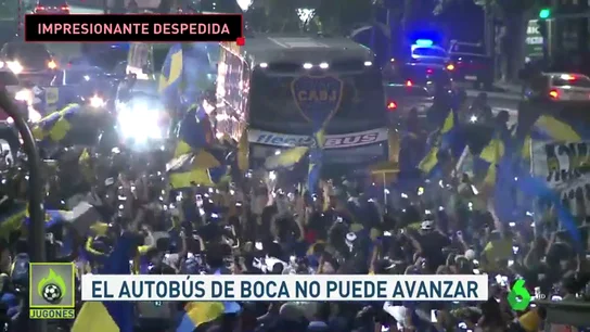 Brutal despedida al autobus de boca en Argentina Brutal despedida al autobus de boca en Argentina