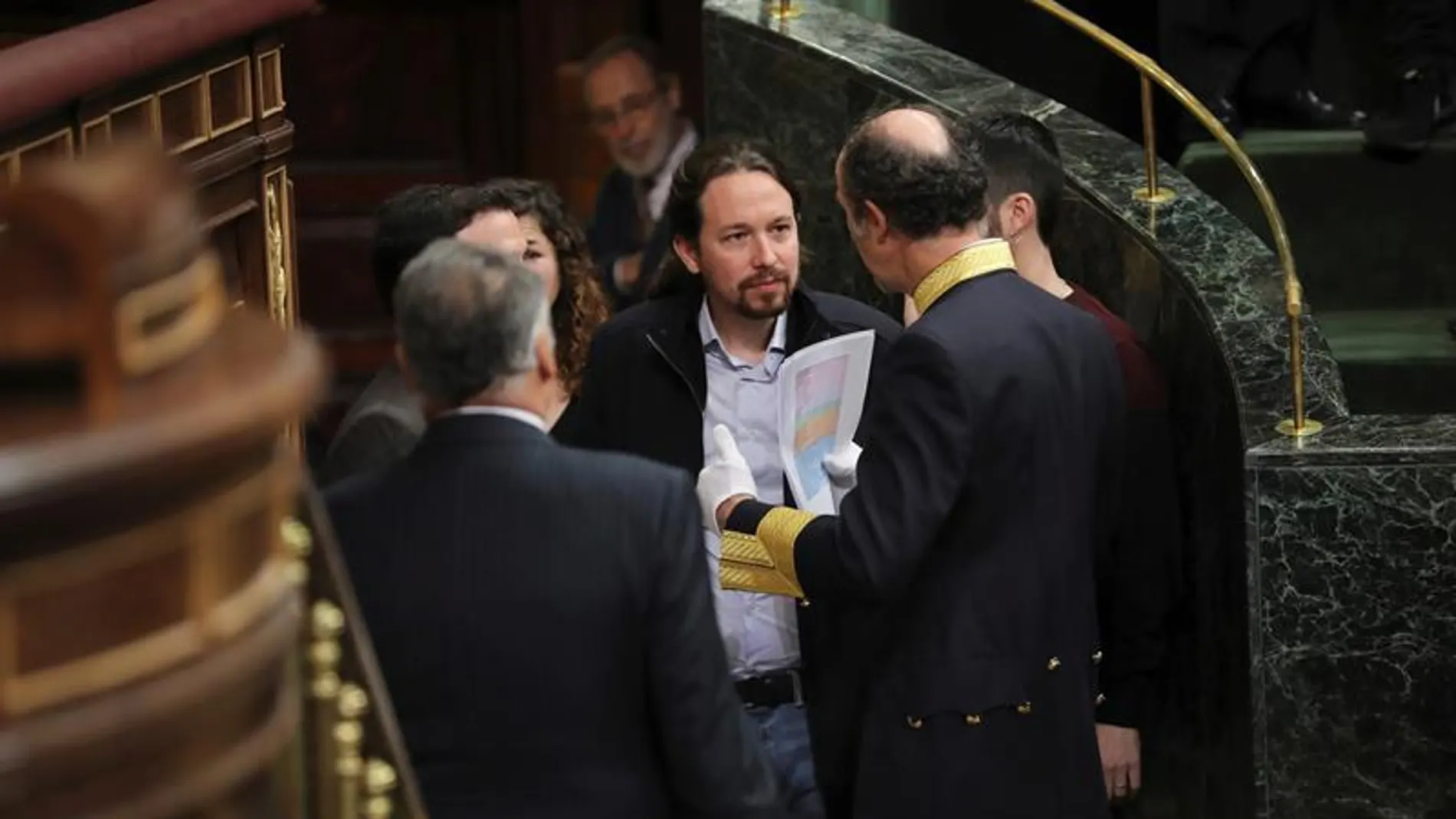 El líder de la formación morada Podemos, Pablo Iglesias