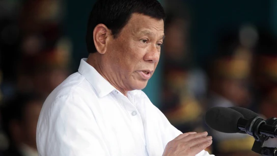 El presidente filipino, Rodrigo Duterte, en un discurso. El presidente filipino, Rodrigo Duterte, en un discurso.