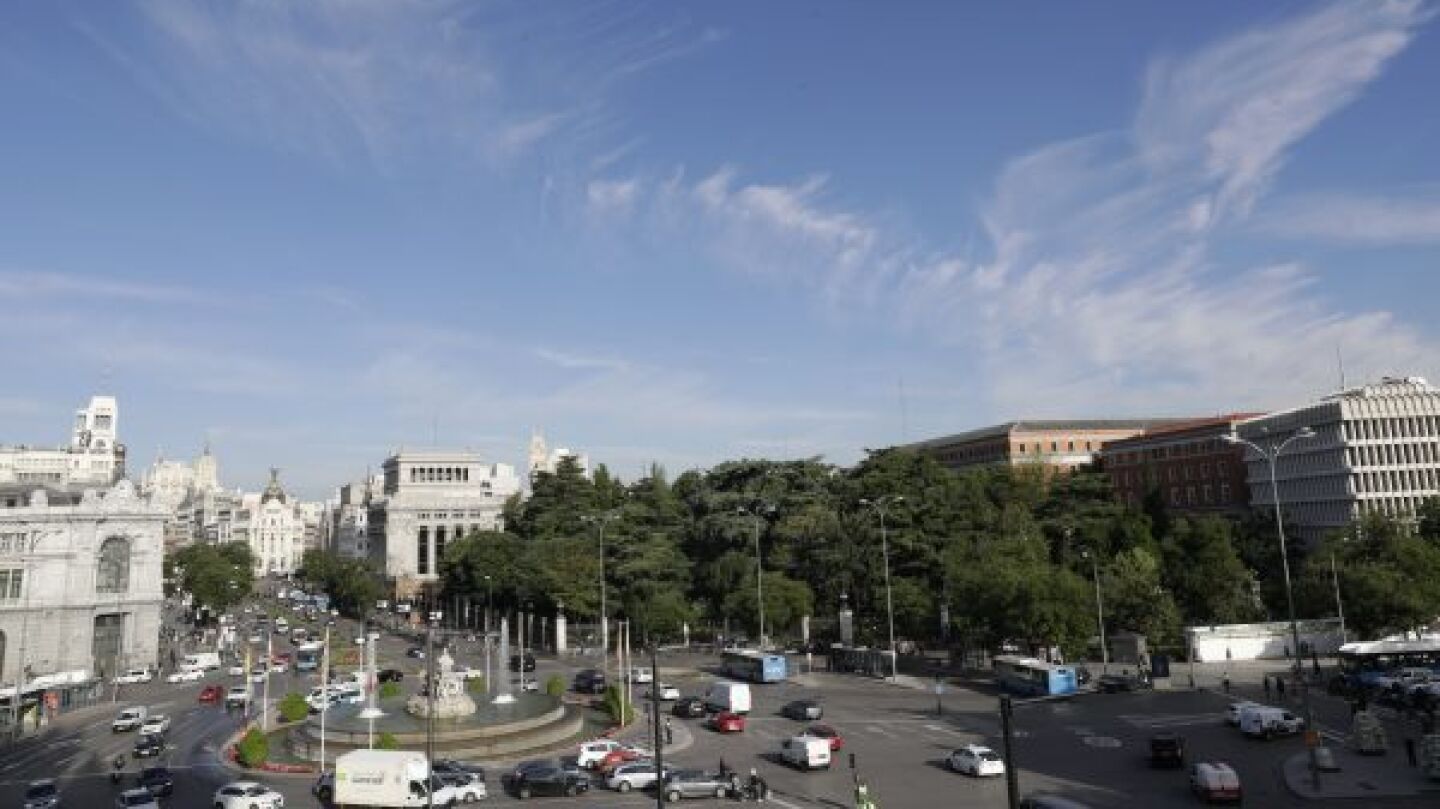 Imagen del tr&aacute;fico en Cibeles, Madrid