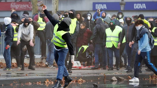Imagen de las protestas de los 'chalecos amarillos' en Bruselas Imagen de las protestas de los 'chalecos amarillos' en Bruselas