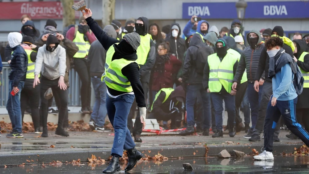 Imagen de las protestas de los 'chalecos amarillos' en Bruselas