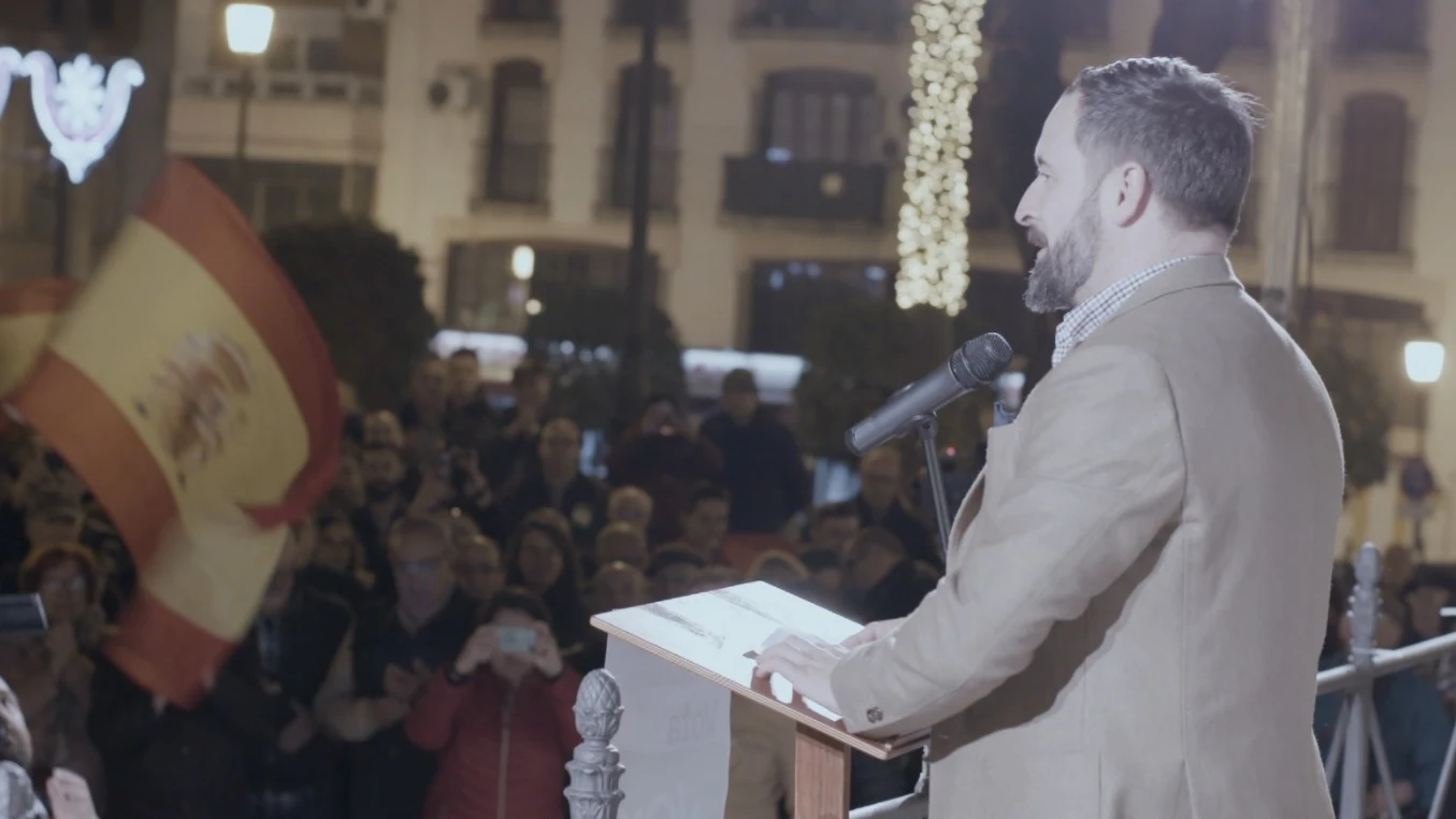 Santiago Abascal en un acto electoral