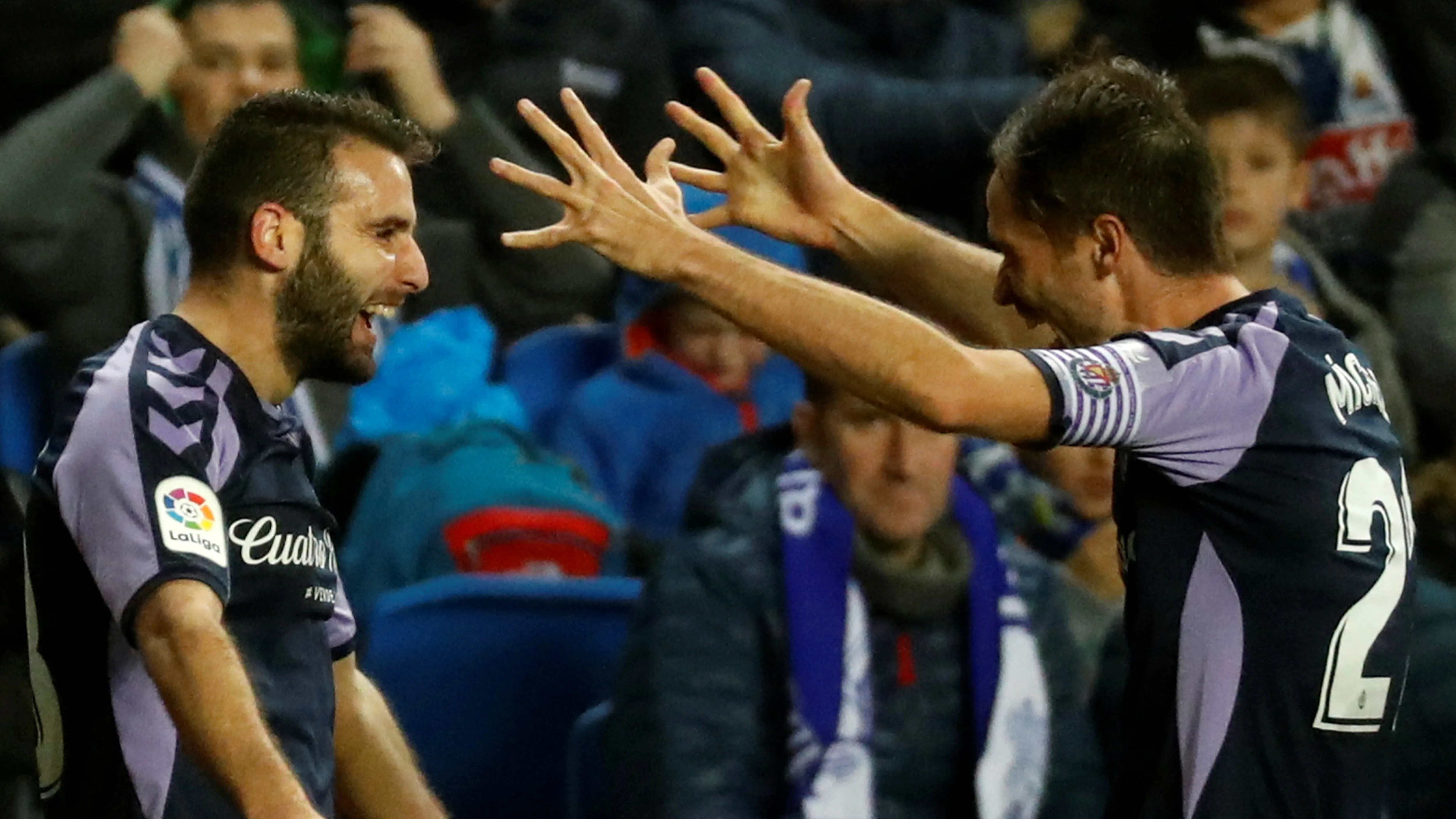 Antoñito celebra su gol contra la Real Sociedad