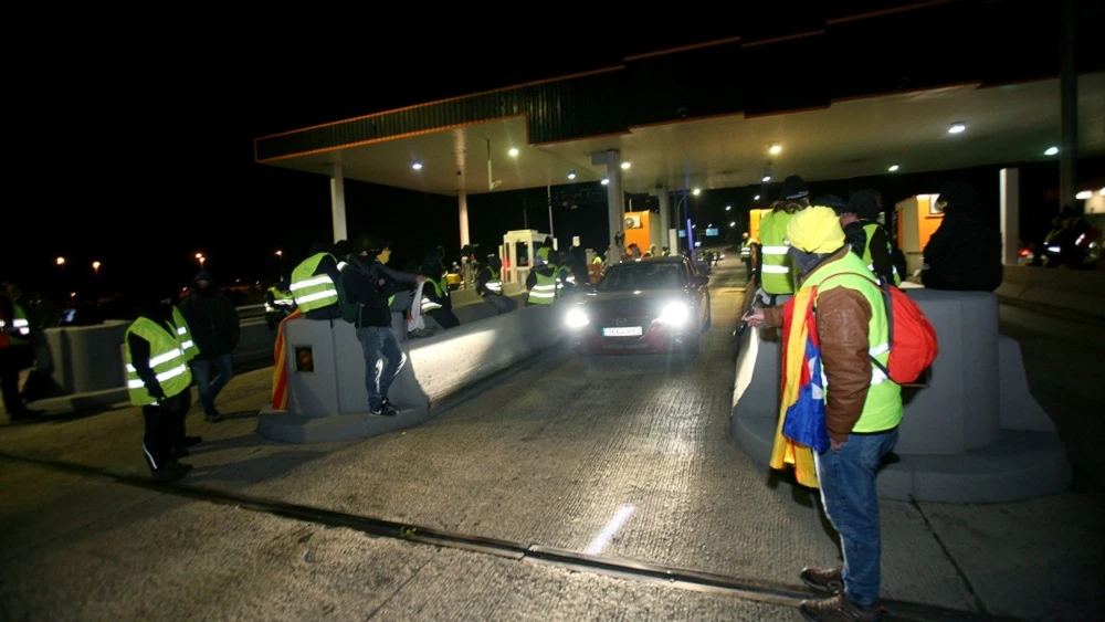 Imagen de los CDR concentrados en un peaje de Cataluña