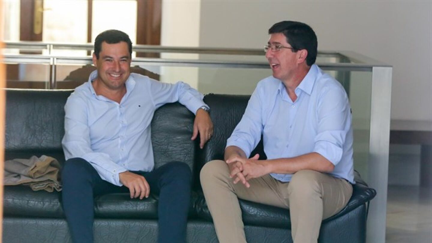 Juanma Moreno y Juan Mar&iacute;n en una imagen de archivo