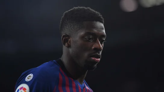 Dembelé, durante un partido con el Barça Dembelé, durante un partido con el Barça
