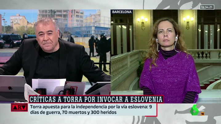 Neús Tomás, tras las declaraciones de Torra sobre la vía eslovena: "Sus colaboradores quieren que diga que no va a alentar ningún movimiento violento"