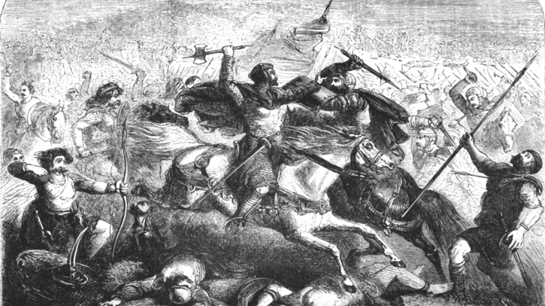 El rey Arturo batalla, en una representación del siglo XIX