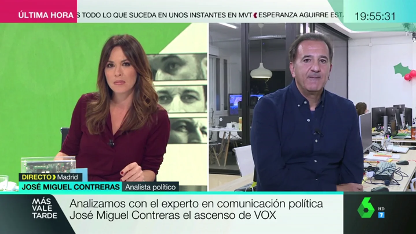 José Miguel contreras analiza el ascenso de Vox: "El PP tiene un dilema complicado de comunicación con Vox y Ciudadanos" José Miguel contreras analiza el ascenso de Vox: "El PP tiene un dilema complicado de comunicación con Vox y Ciudadanos"