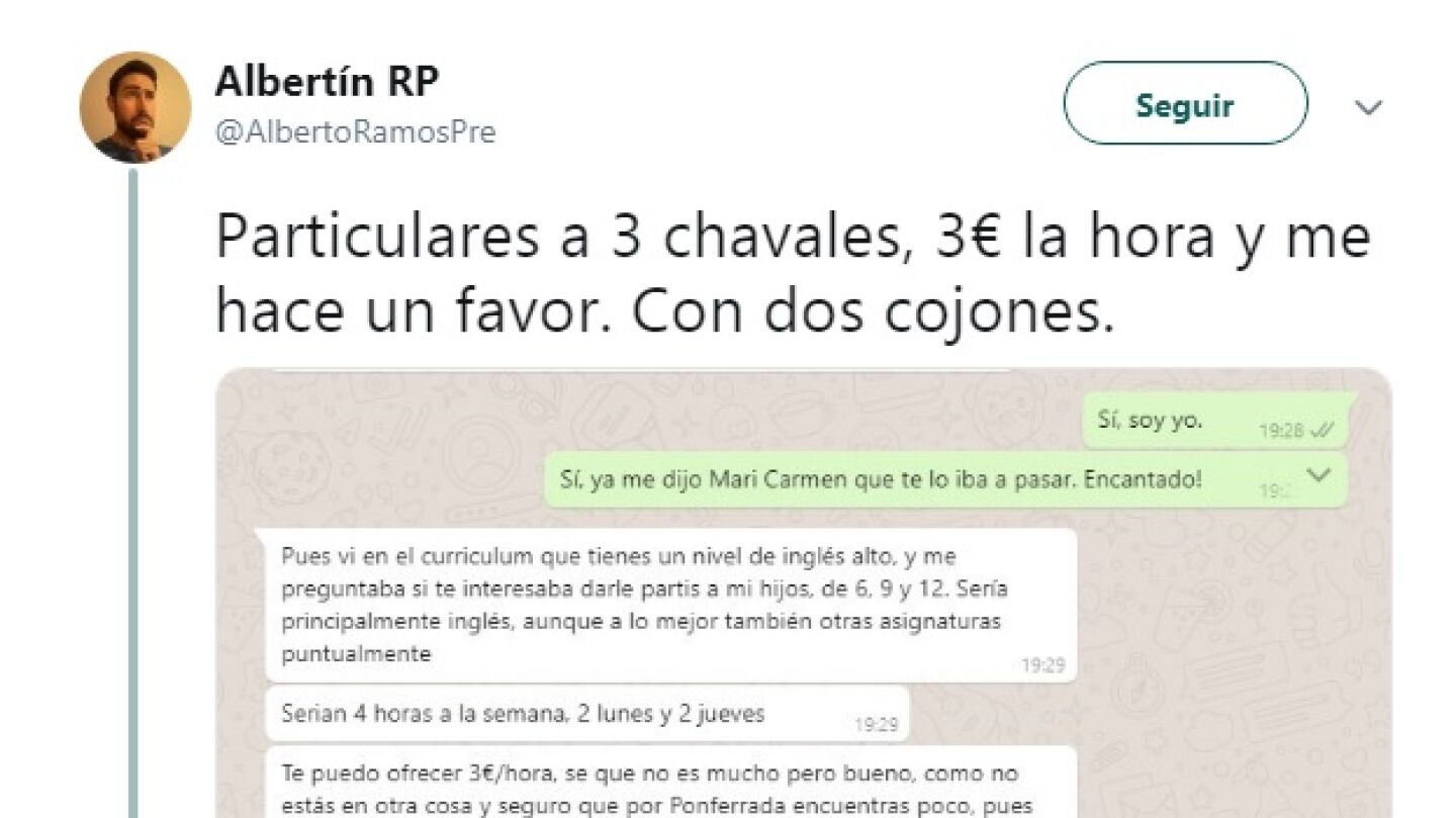 La oferta de trabajo que recibi&oacute; el joven