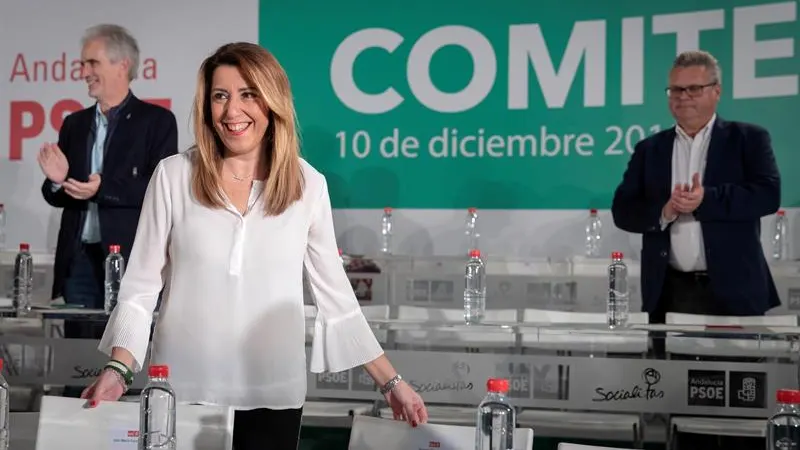 La secretaria general del PSOE-A y presidenta andaluza en funciones, Susana Díaz