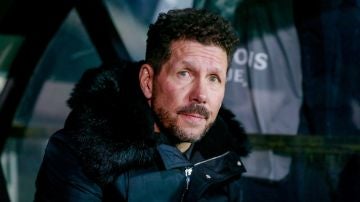 Simeone, en el partido contra el Brujas