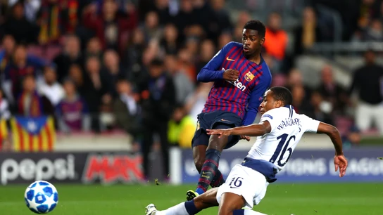 Dembelé dispara a puerta contra el Tottenham Dembelé dispara a puerta contra el Tottenham