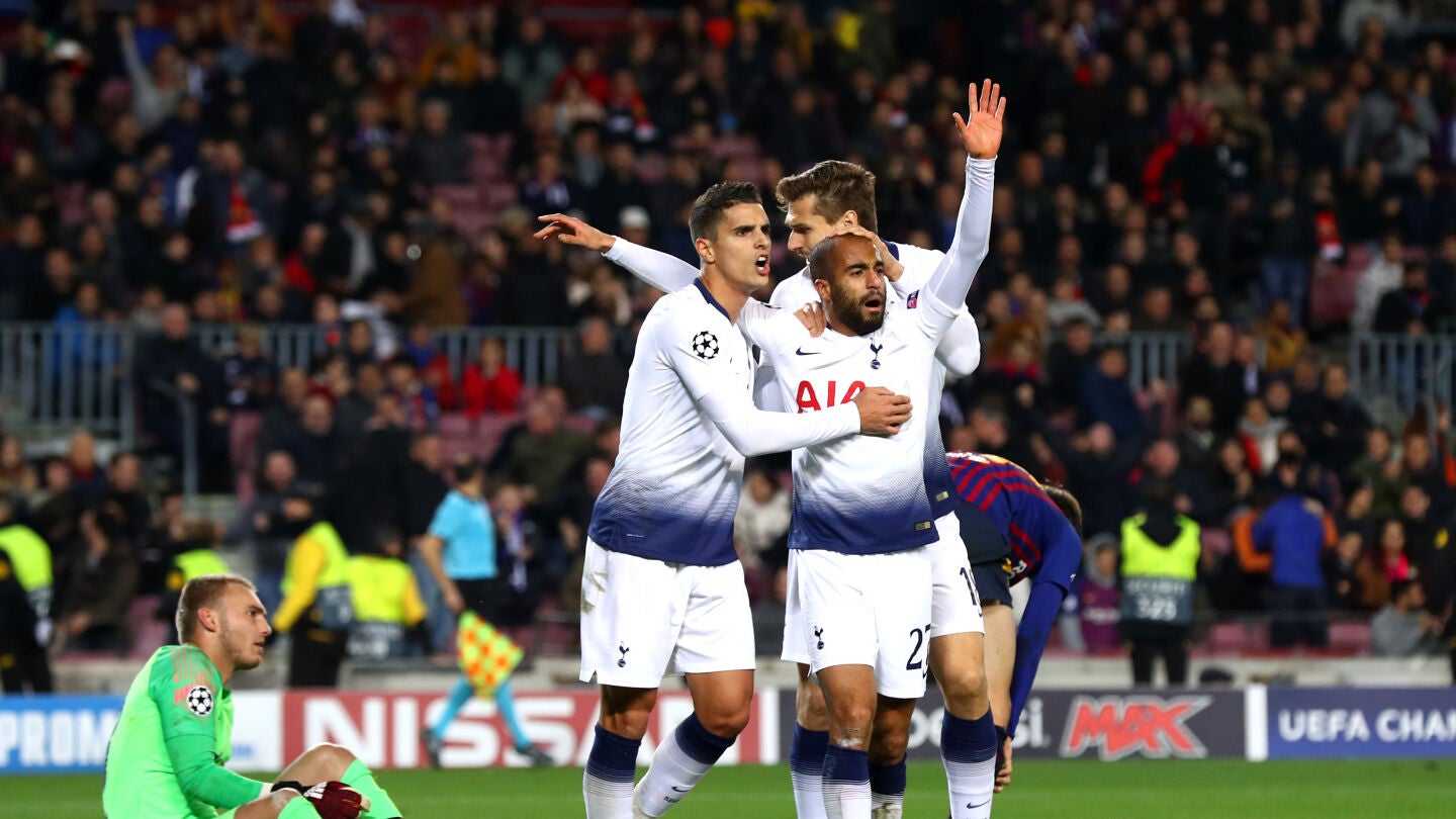 Lucas Moura celebra el gol del Tottenham