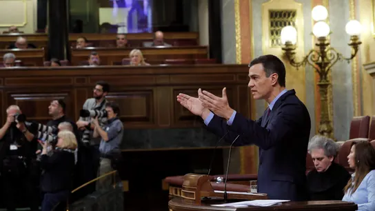 El presidente del Gobierno, Pedro Sánchez, durante su comparecencia en el Congreso El presidente del Gobierno, Pedro Sánchez, durante su comparecencia en el Congreso