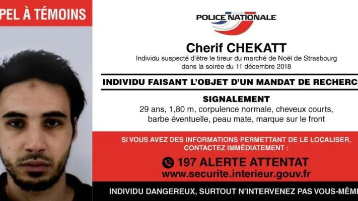 Cherif Chekatt, sospechoso del tiroteo de Estrasburgo