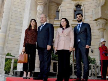 El presidente de Irak, Barham Saleh y la nobel de la Paz Nadia Murad El presidente de Irak, Barham Saleh y la nobel de la Paz Nadia Murad