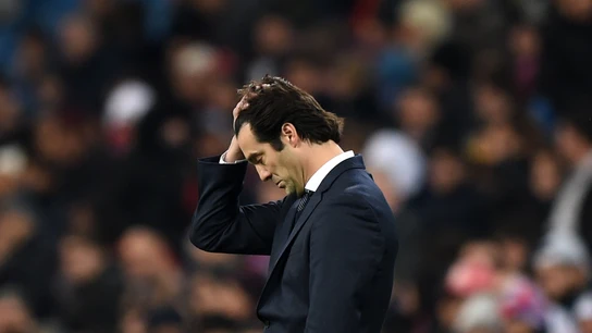 Solari se lleva la mano a la cabeza contra el CSKA Solari se lleva la mano a la cabeza contra el CSKA
