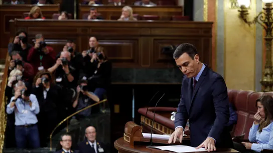 El presidente del Gobierno, Pedro Sánchez, durante su intervención ante el pleno del Congreso El presidente del Gobierno, Pedro Sánchez, durante su intervención ante el pleno del Congreso