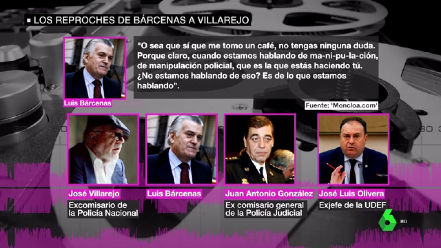 Los audios del tenso encuentro de B&aacute;rcenas con Villarejo y sus jefes: "Si yo me pongo a filtrar..."