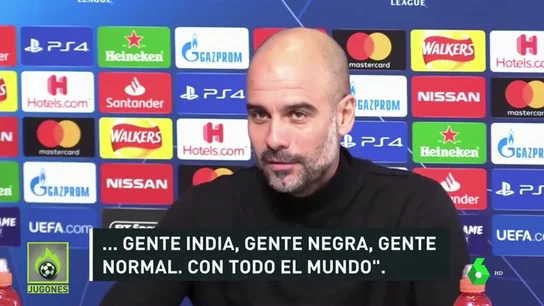 La polémica frase de Guardiola: "Mis hijos van al colegio con gente india, gente negra, gente normal..." La polémica frase de Guardiola: "Mis hijos van al colegio con gente india, gente negra, gente normal..."