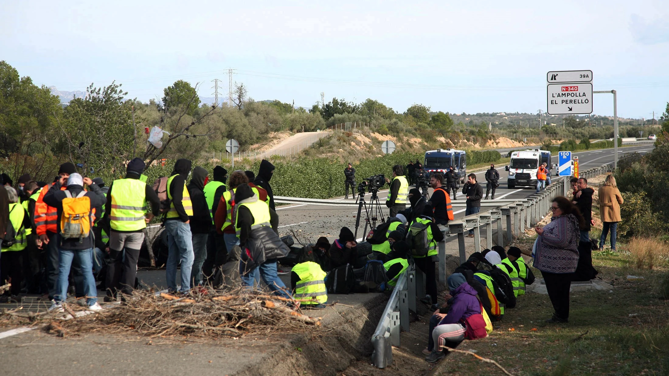 Corte de tráfico organizado por los CDR en la AP-7