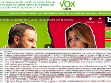 Hackeo a la web de Vox Hackeo a la web de Vox