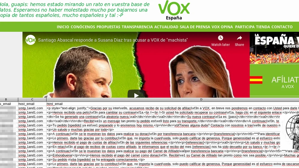 Hackeo a la web de Vox