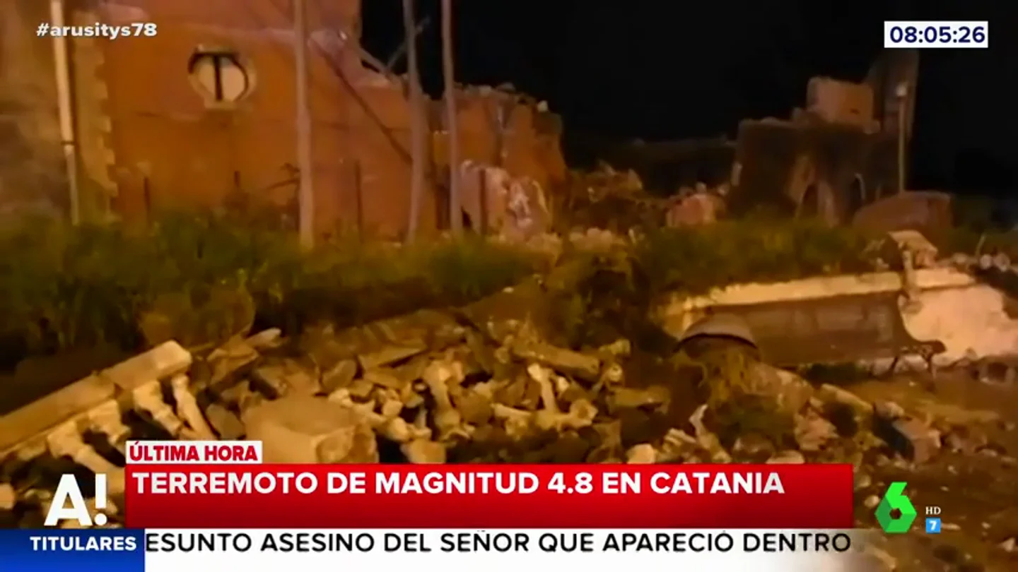 Un terremoto de magnitud 4,8 en Sicilia deja una decena de heridos y daños materiales Un terremoto de magnitud 4,8 en Sicilia deja una decena de heridos y daños materiales
