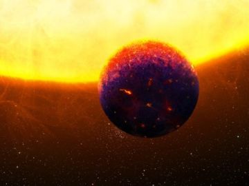 Representación del exoplaneta formado por rubís y zafiros Representación del exoplaneta formado por rubís y zafiros