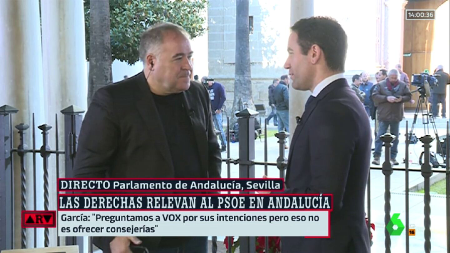 La respuesta de Garc&iacute;a Egea al ser preguntado por la visi&oacute;n de Vox sobre la violencia de g&eacute;nero
