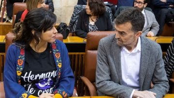 Los líderes de Adelante Andalucía, Teresa Rodríguez, y Antonio Maíllo