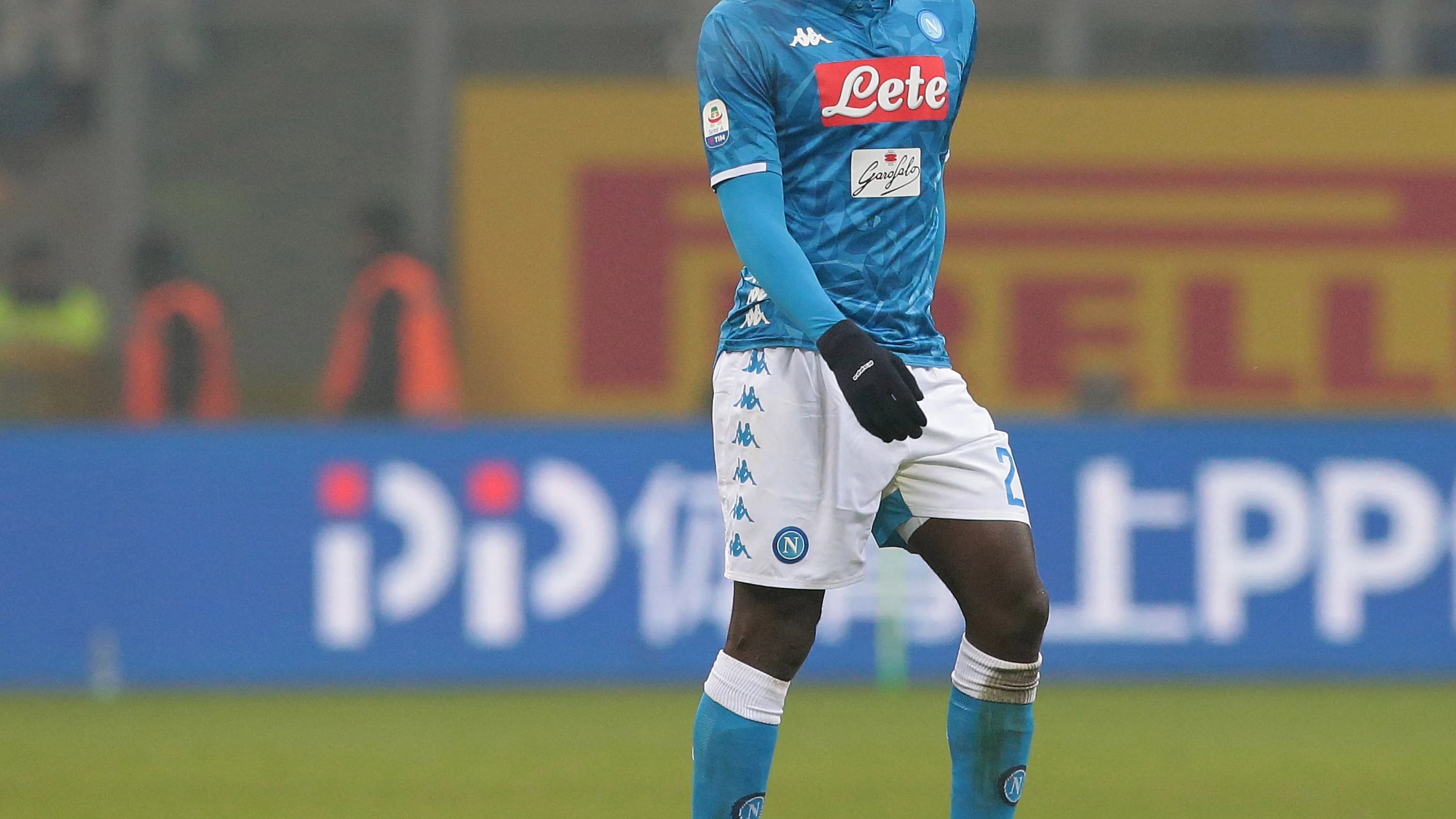 Koulibaly, durante un partido con el Nápoles