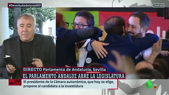 El análisis de Ferreras sobre los pactos en Andalucía: "C's lo ha intentado camuflar con la presencia de Adelante Andalucía, pero Vox está presente en la combinación" El análisis de Ferreras sobre los pactos en Andalucía: "C's lo ha intentado camuflar con la presencia de Adelante Andalucía, pero Vox está presente en la combinación"