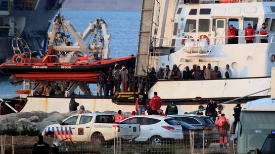 El buque Open Arms ha su llegada al puerto de Crinavis de San Roque, en la Bahía de Algeciras El buque Open Arms ha su llegada al puerto de Crinavis de San Roque, en la Bahía de Algeciras