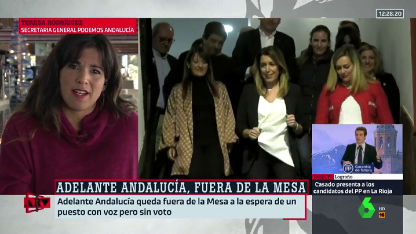 Teresa Rodr&iacute;guez, sobre la intenci&oacute;n del PSOE de presentarse a la investidura: "La se&ntilde;ora D&iacute;az vive en una realidad paralela"