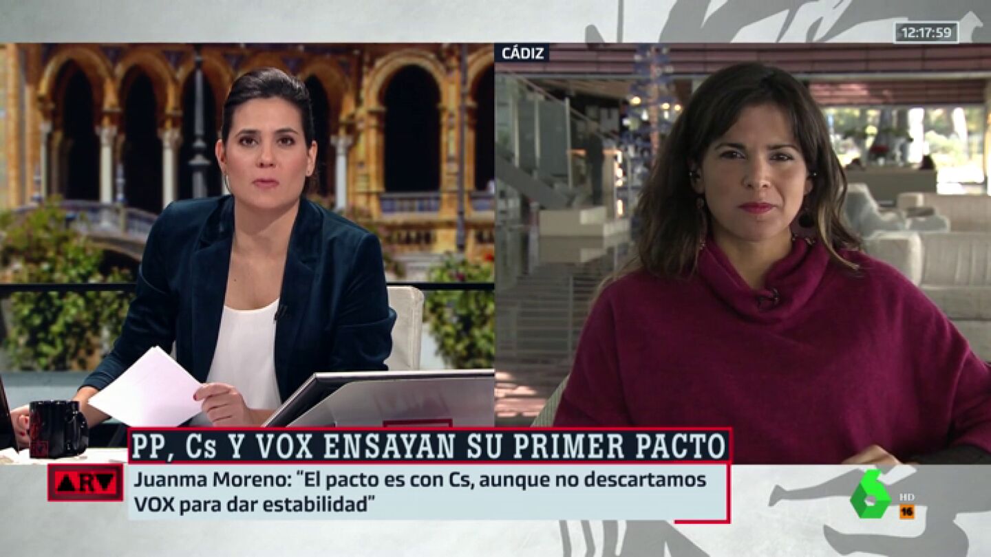 Teresa Rodr&iacute;guez: "El acuerdo de PP, Cs y Vox pone en riesgo los derechos conquistados con mucho esfuerzo por el pueblo andaluz"