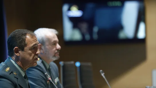 El coronel jefe de la Comandancia de la Guardia Civil de Huelva, Ezequiel Romero, y el teniente coronel de la UCO Jesús García Fustel El coronel jefe de la Comandancia de la Guardia Civil de Huelva, Ezequiel Romero, y el teniente coronel de la UCO Jesús García Fustel