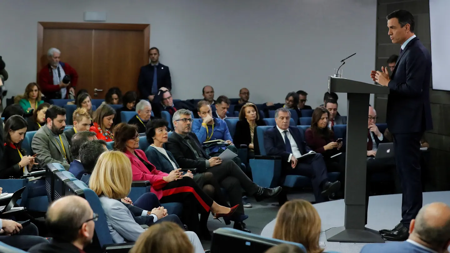 Pedro Sánchez en su balance de fin de año 2018 Pedro Sánchez en su balance de fin de año 2018