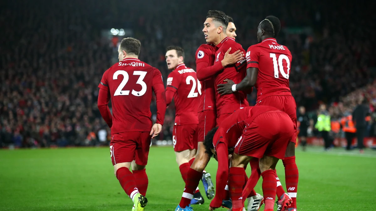 El Liverpool celebra un gol