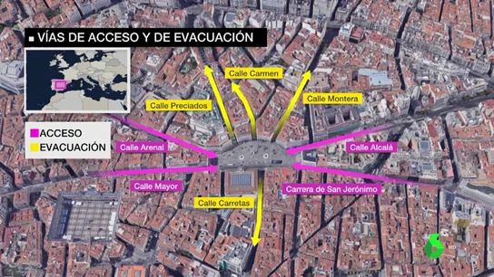 Dispositivo de Seguridad de Nochevieja en la Puerta del Sol Dispositivo de Seguridad de Nochevieja en la Puerta del Sol